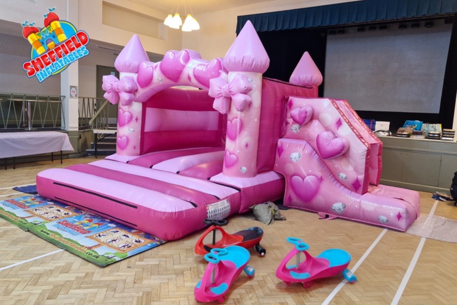 3D Hearts Bouncy Castle for hire
