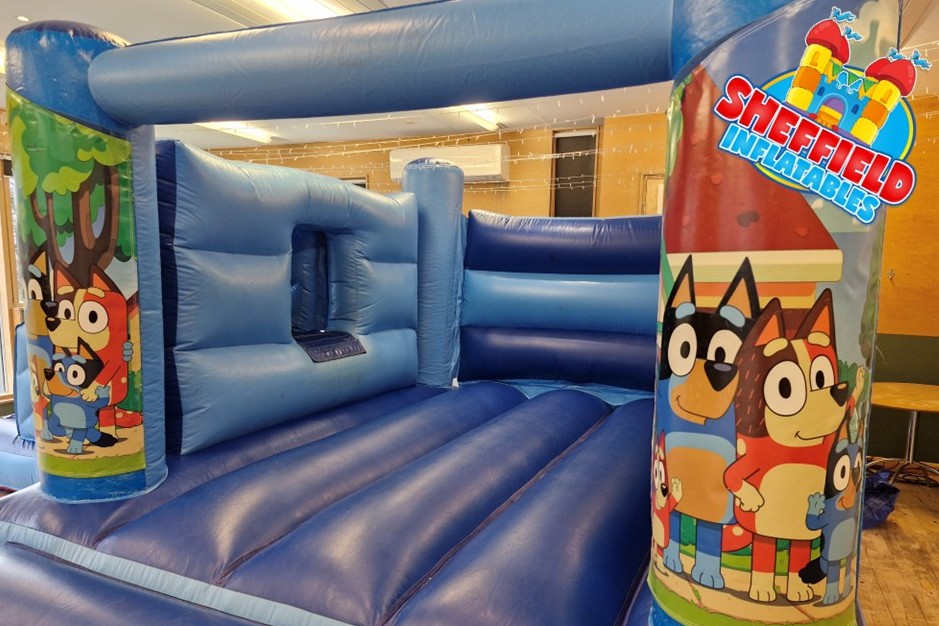 No roof Bluey bouncy castle Chesterfield