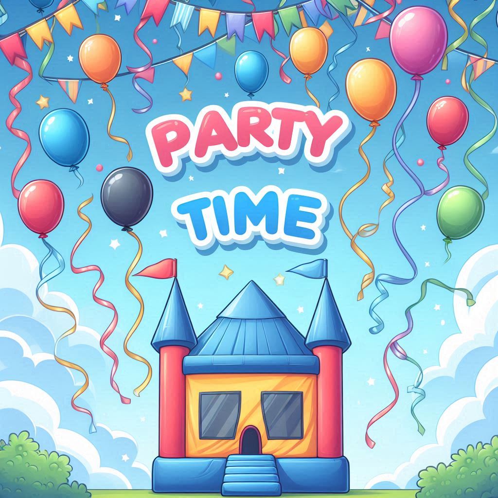 Party time bouncy castles link image