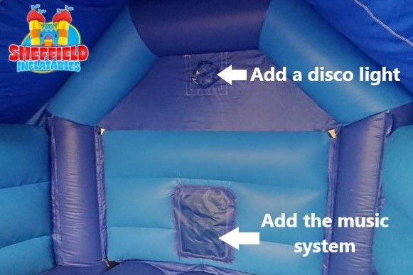 This picture shows what you can add to the bouncy castle