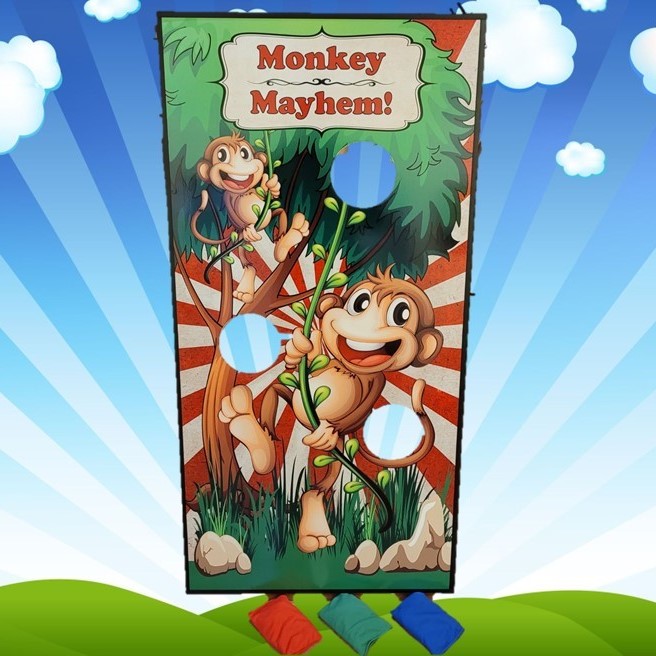 Monkey bean bag toss game