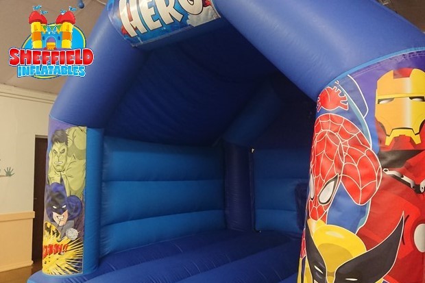 Picture of the medium heroes bouncy castle in Chesterfield