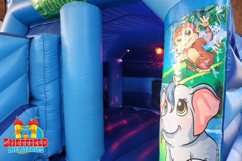 Inside the jungle bouncy castle hire