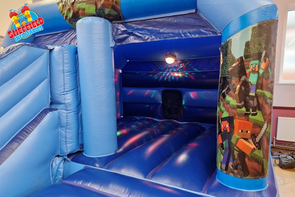Inside the Minecraft disco bouncy castle
