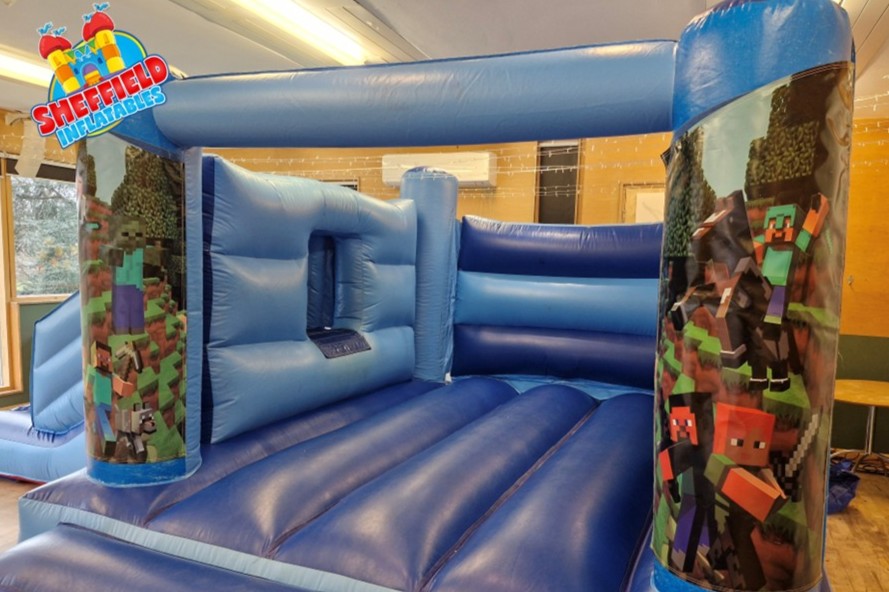 No roof Minecraft bouncy castle Chesterfield