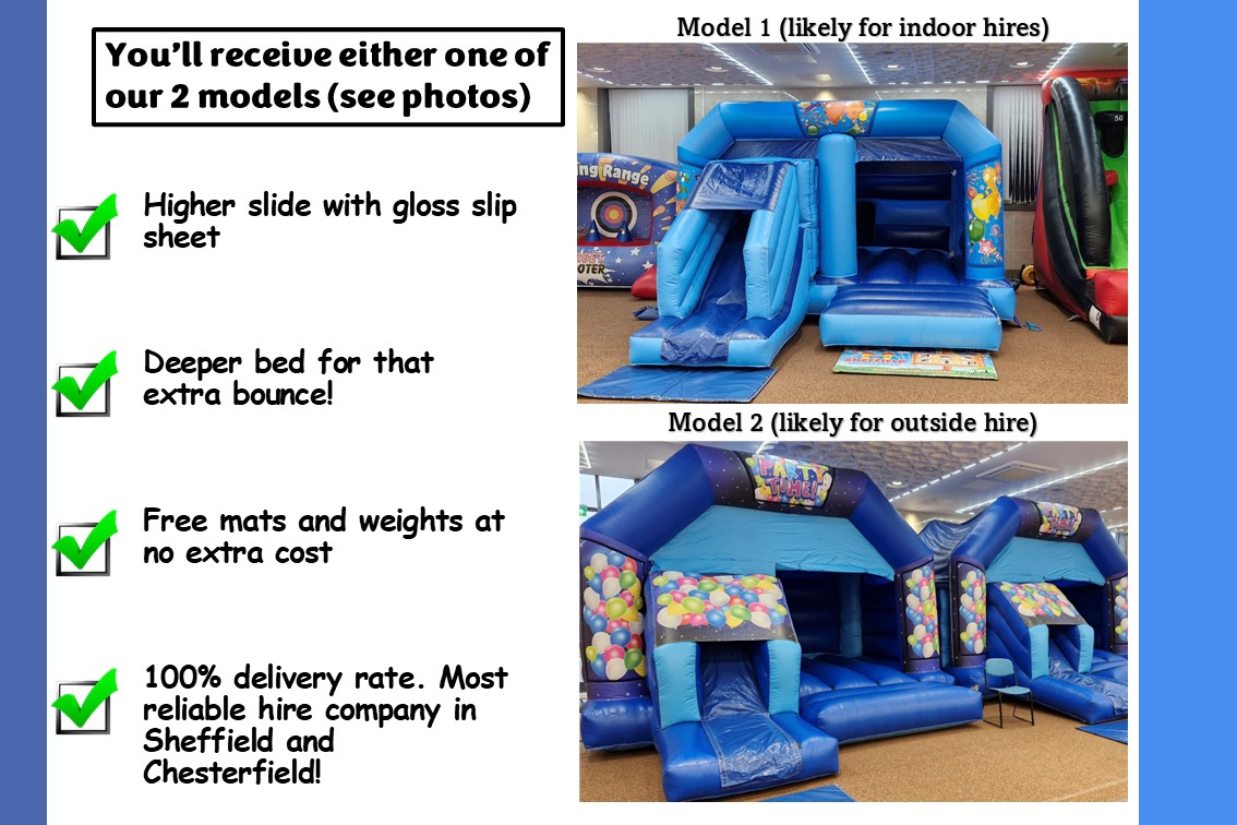 2 party time bouncy castle models