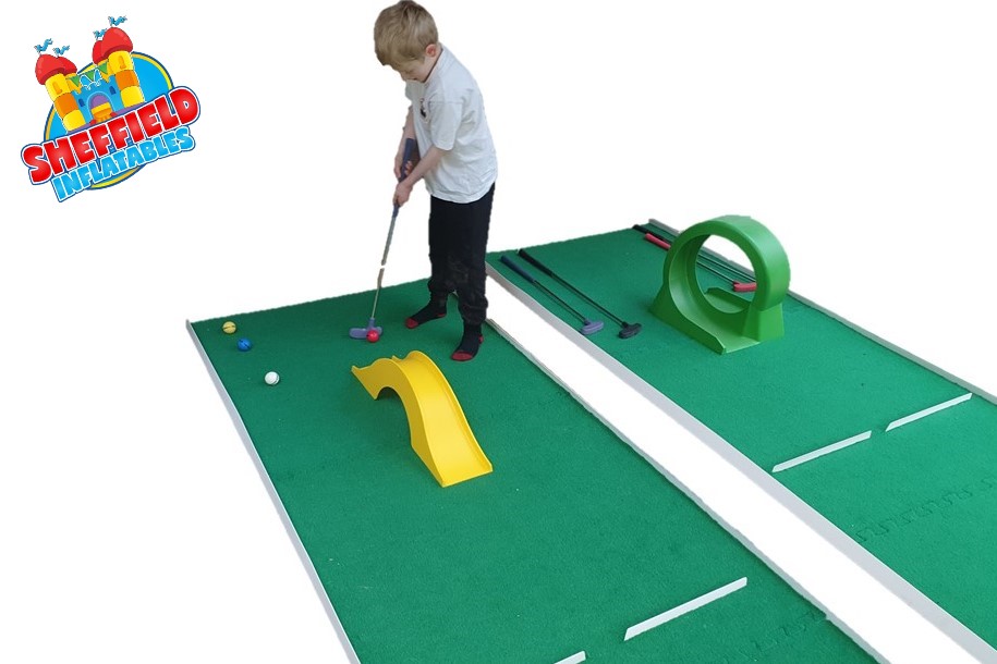 Child playing golf game 
