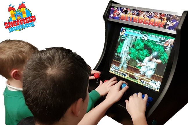 Kids-play-arcade-machine