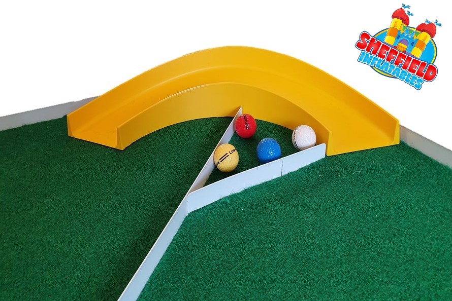 Up and over obstacle on our golf game
