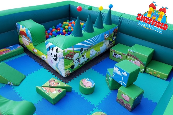 Ball pool inside the soft play hire in Chesterfield