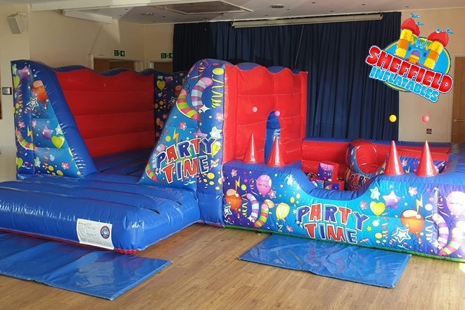 Soft play hire in Chesterfield in party time theme