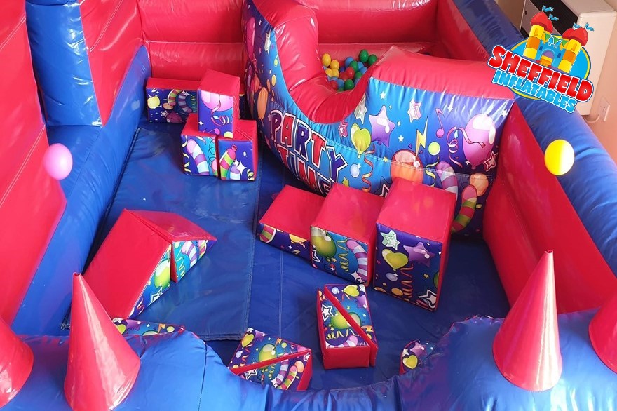 Soft play hire in Sheffield in party time theme