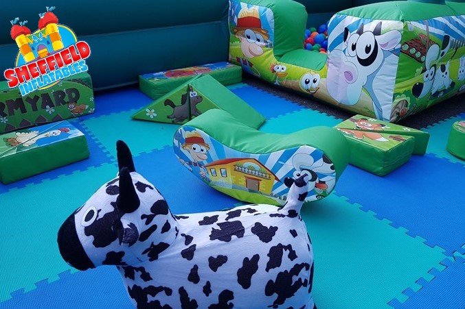 cow inside the soft play in Sheffield