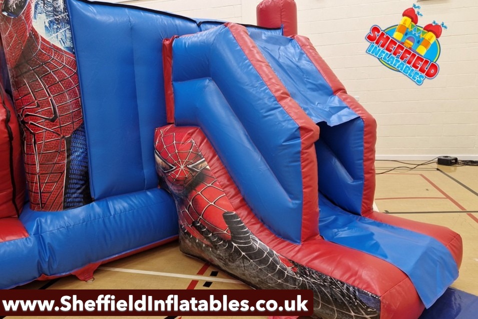 3D Spiderman bouncy castle hire in Chesterfield