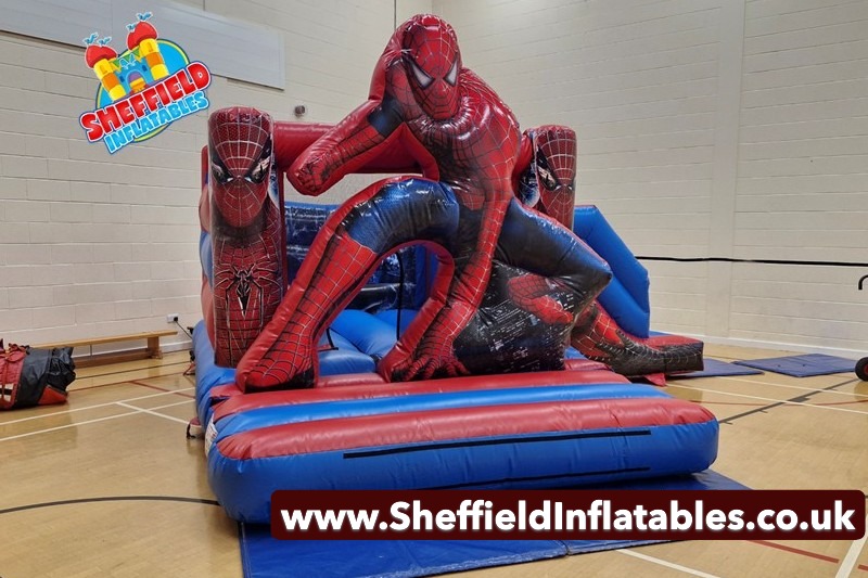 3D Spiderman Bouncy Castle Hire Sheffield