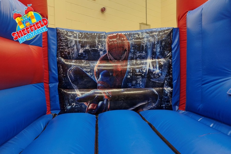 Inside the 3D Spiderman Bouncy Castle