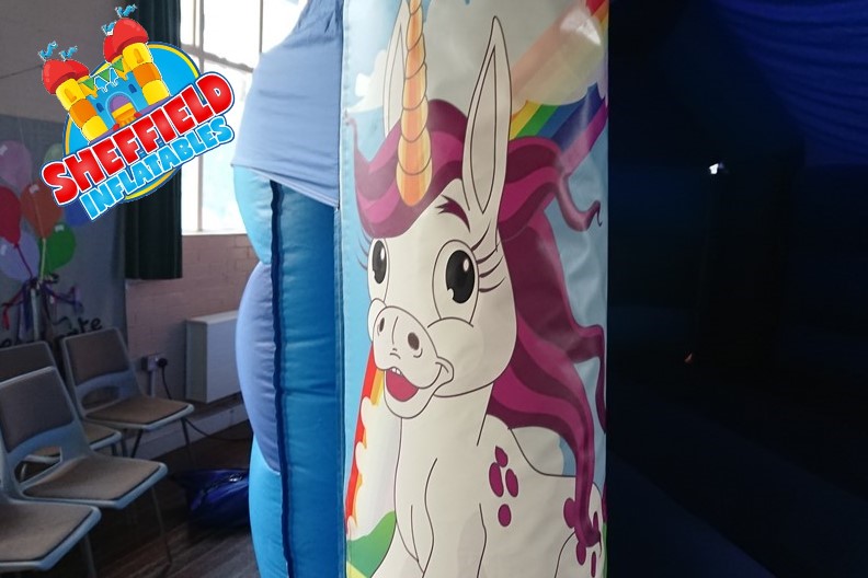 Photo of the unicorn bouncy castle in Sheffield