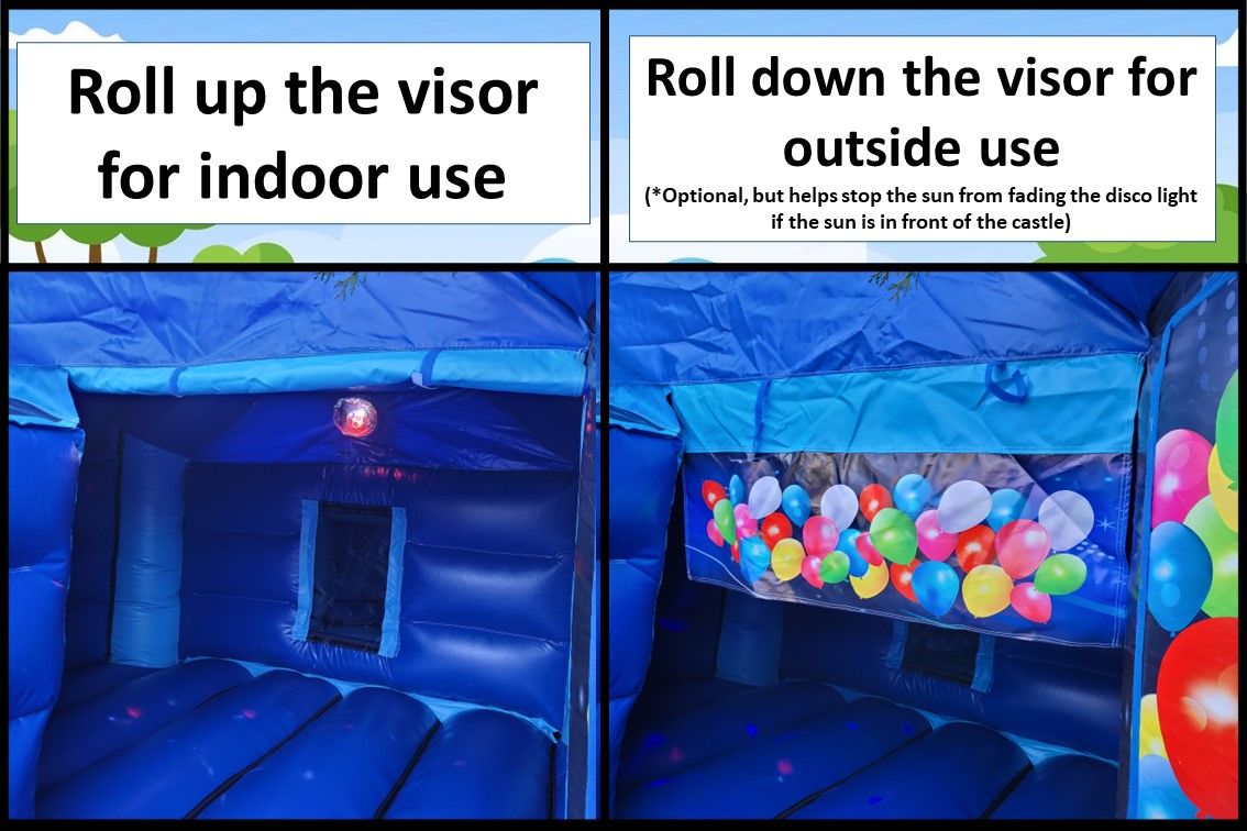 roll down visor bouncy castle hire
