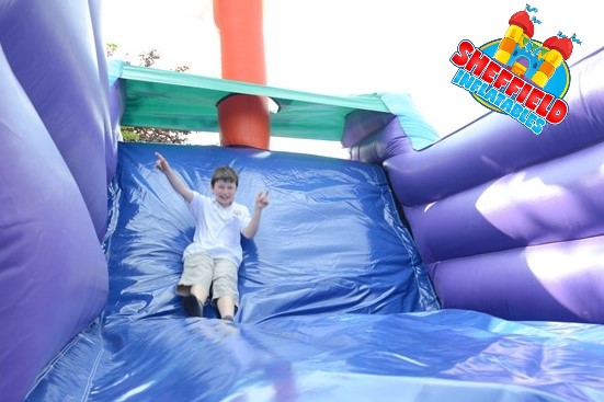 The inflatable pirate ship slide