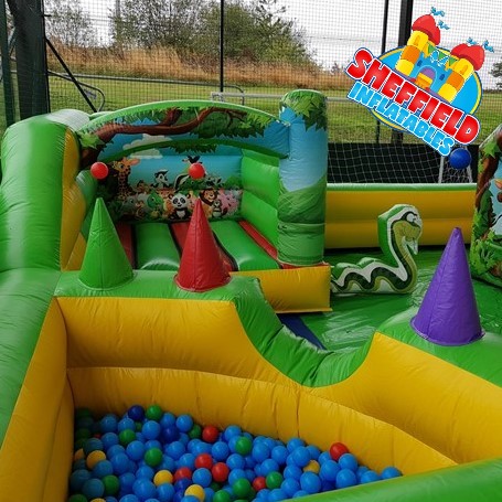 Play arena with ball pit and bouncy castle